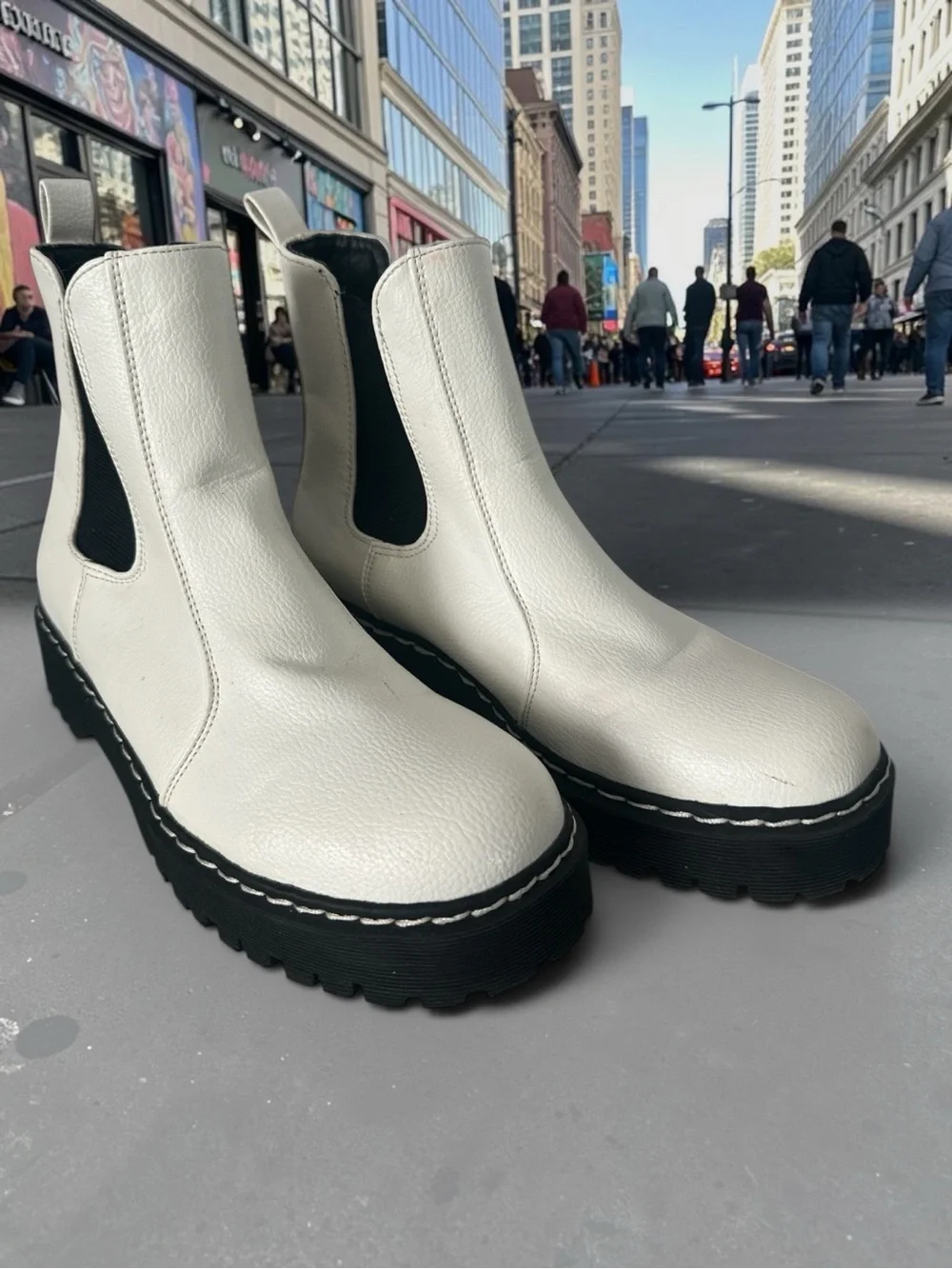 Chelsea LeatherPlatform ankle Boots NWOT